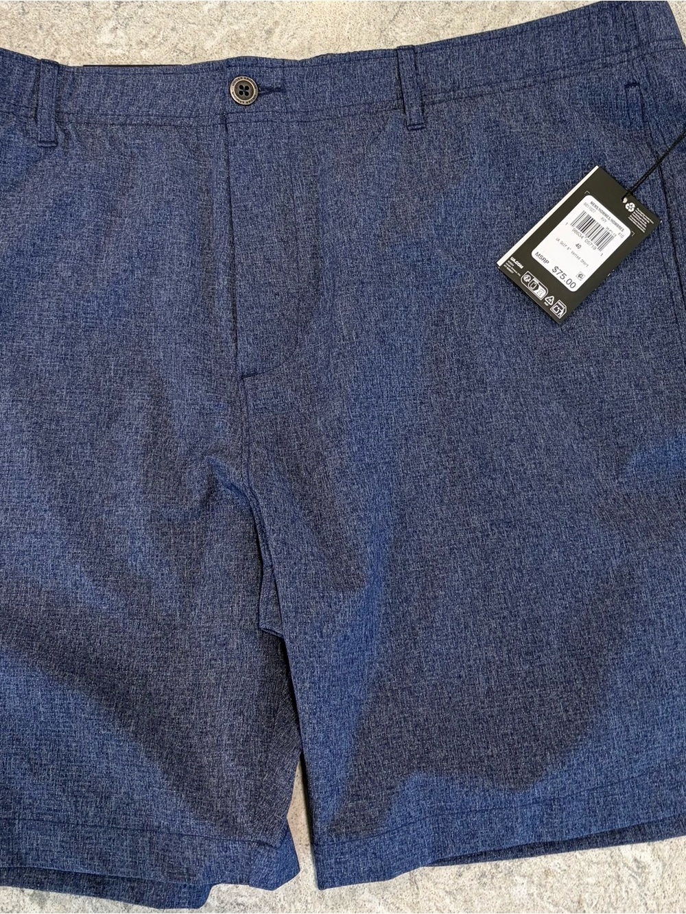 Under Armour Men's Navy Heather Flat-Front Golf Shorts 10” 40 waist - Picture 2 of 8